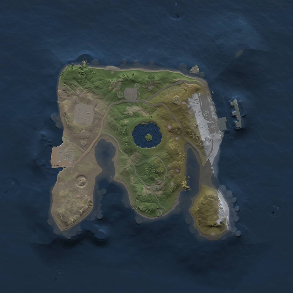 Rust Map: Procedural Map, Size: 1600, Seed: 41879, 2 Monuments