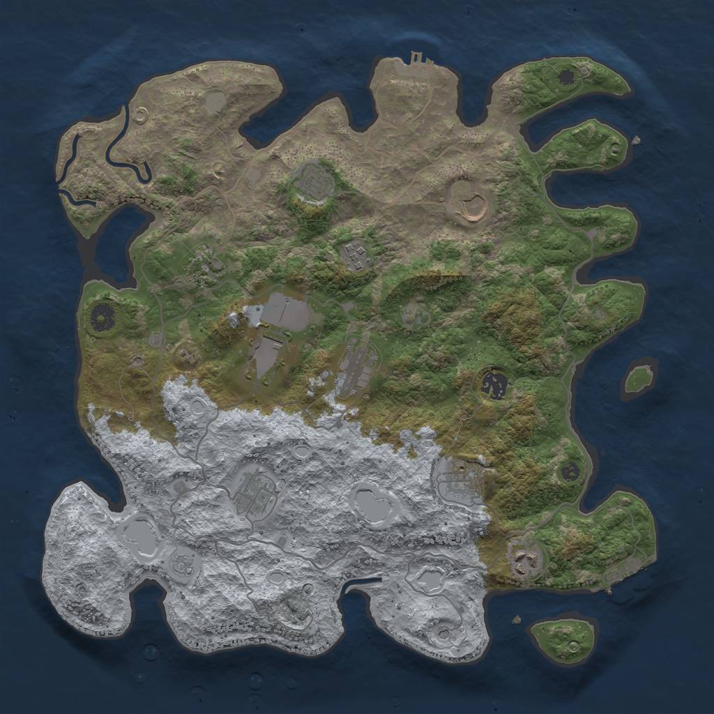 Rust Map: Procedural Map, Size: 4000, Seed: 2394, 17 Monuments