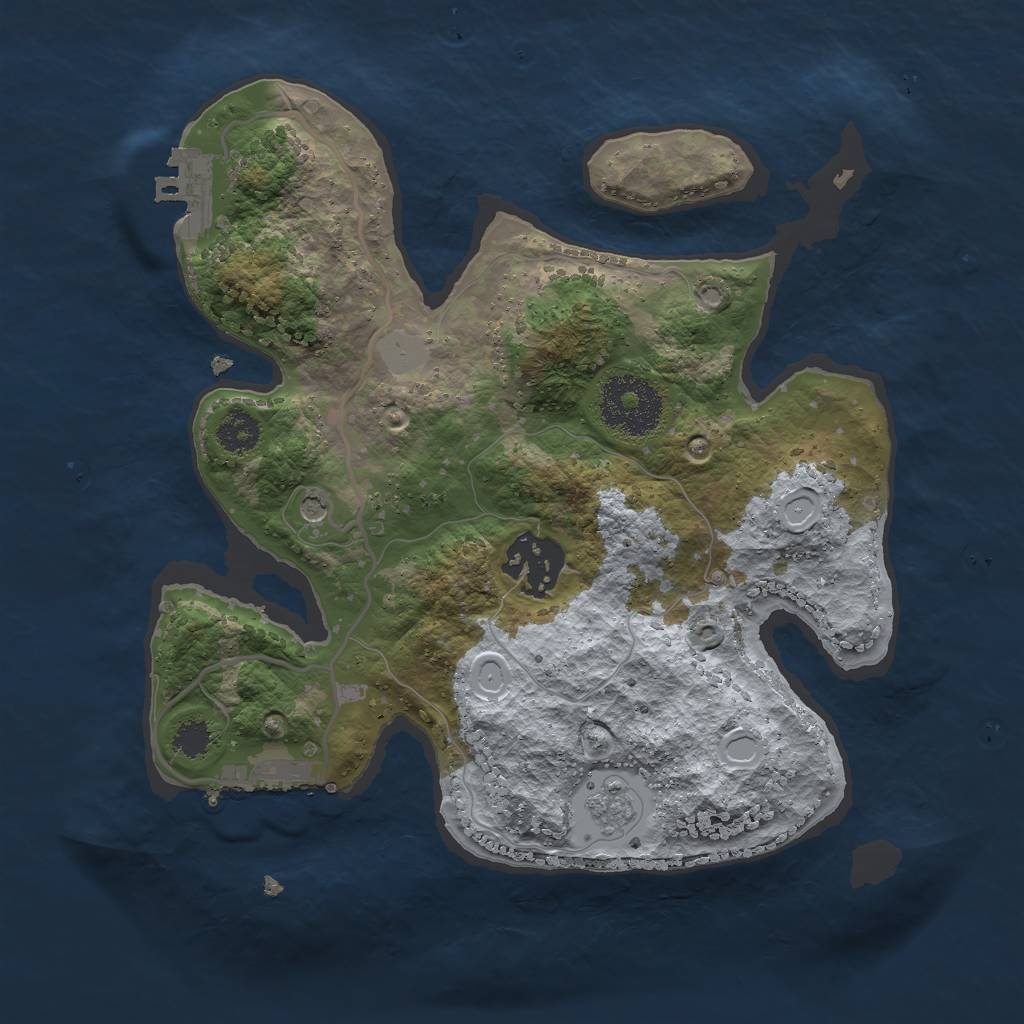 Rust Map: Procedural Map, Size: 2500, Seed: 1616763591, 10 Monuments
