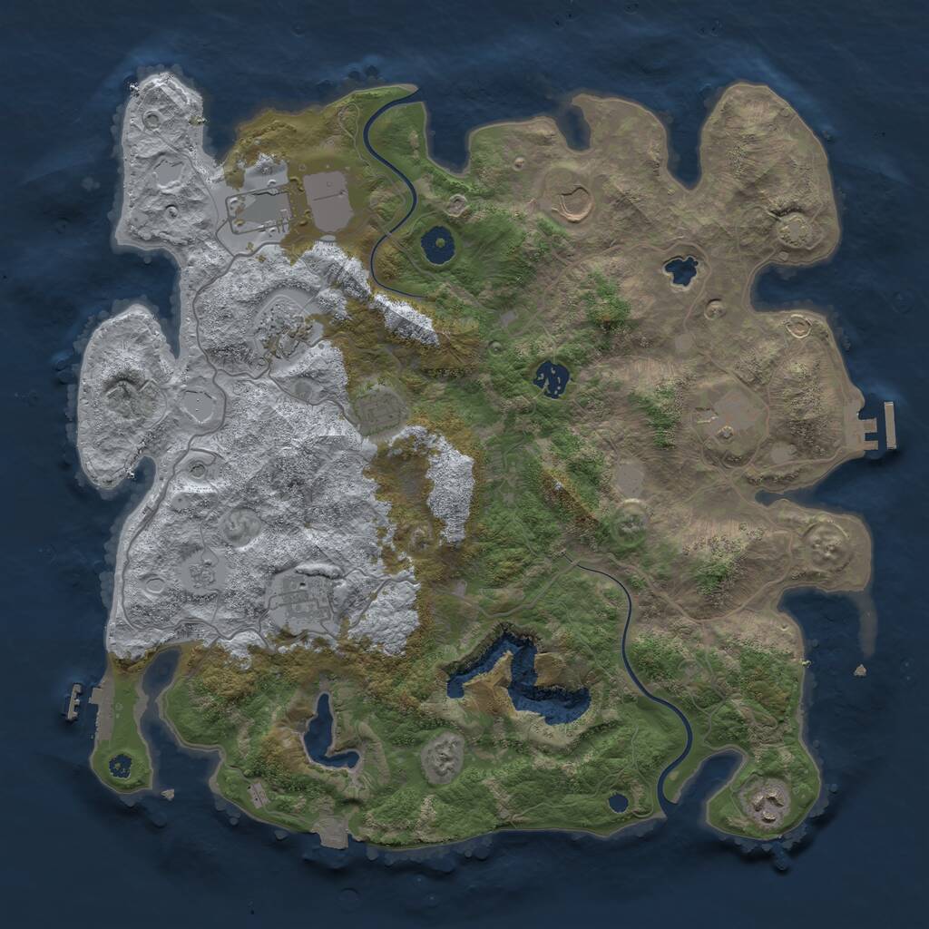 Rust Map: Procedural Map, Size: 4000, Seed: 1829173537, 14 Monuments