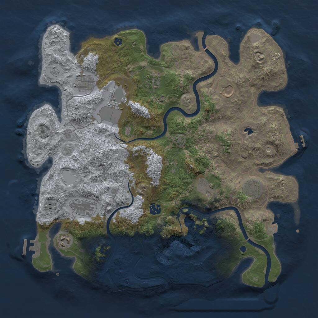 Rust Map: Procedural Map, Size: 4000, Seed: 1829173537, 16 Monuments