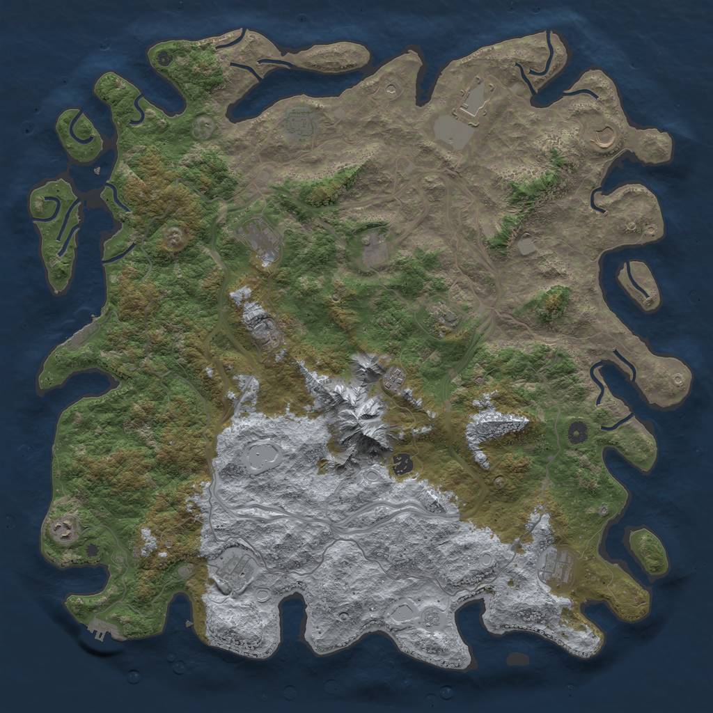 Rust Map: Procedural Map, Size: 5000, Seed: 2347, 20 Monuments