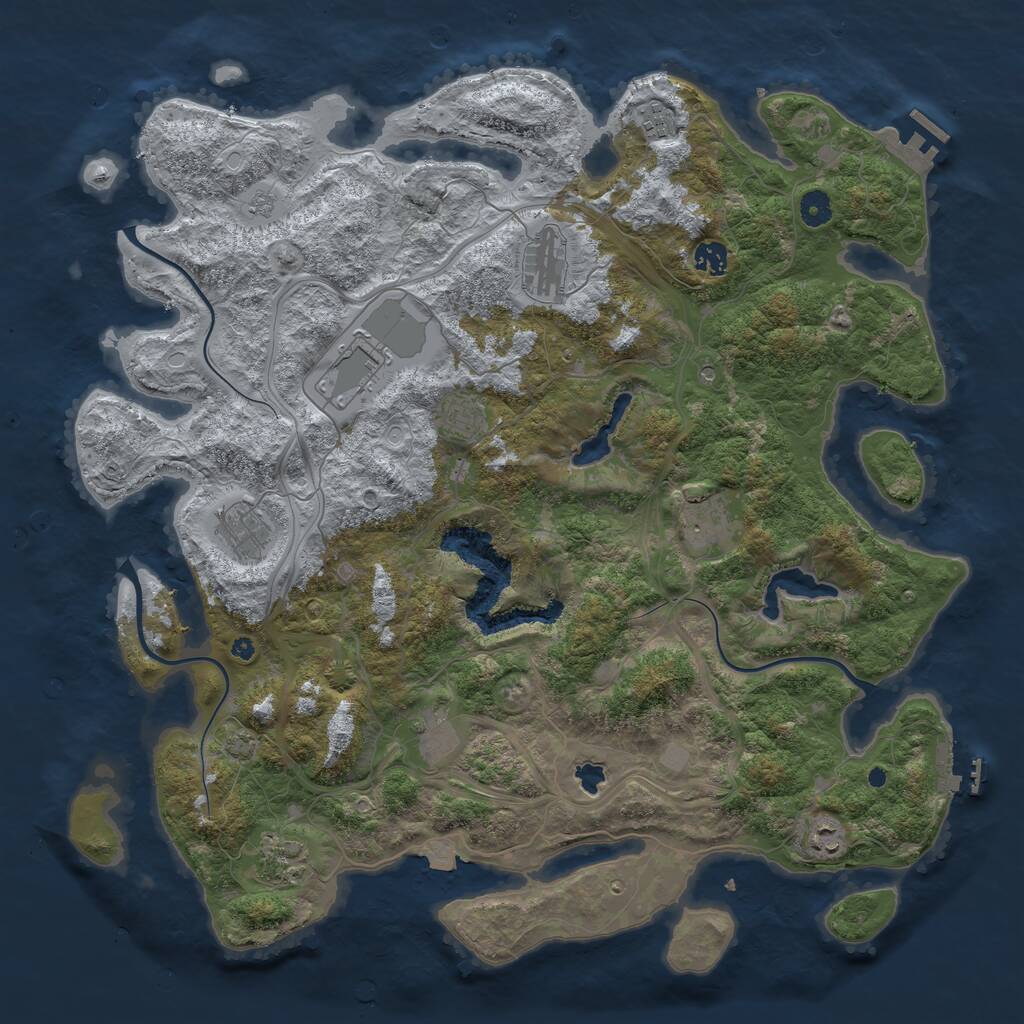 Rust Map: Procedural Map, Size: 4500, Seed: 3590481, 16 Monuments