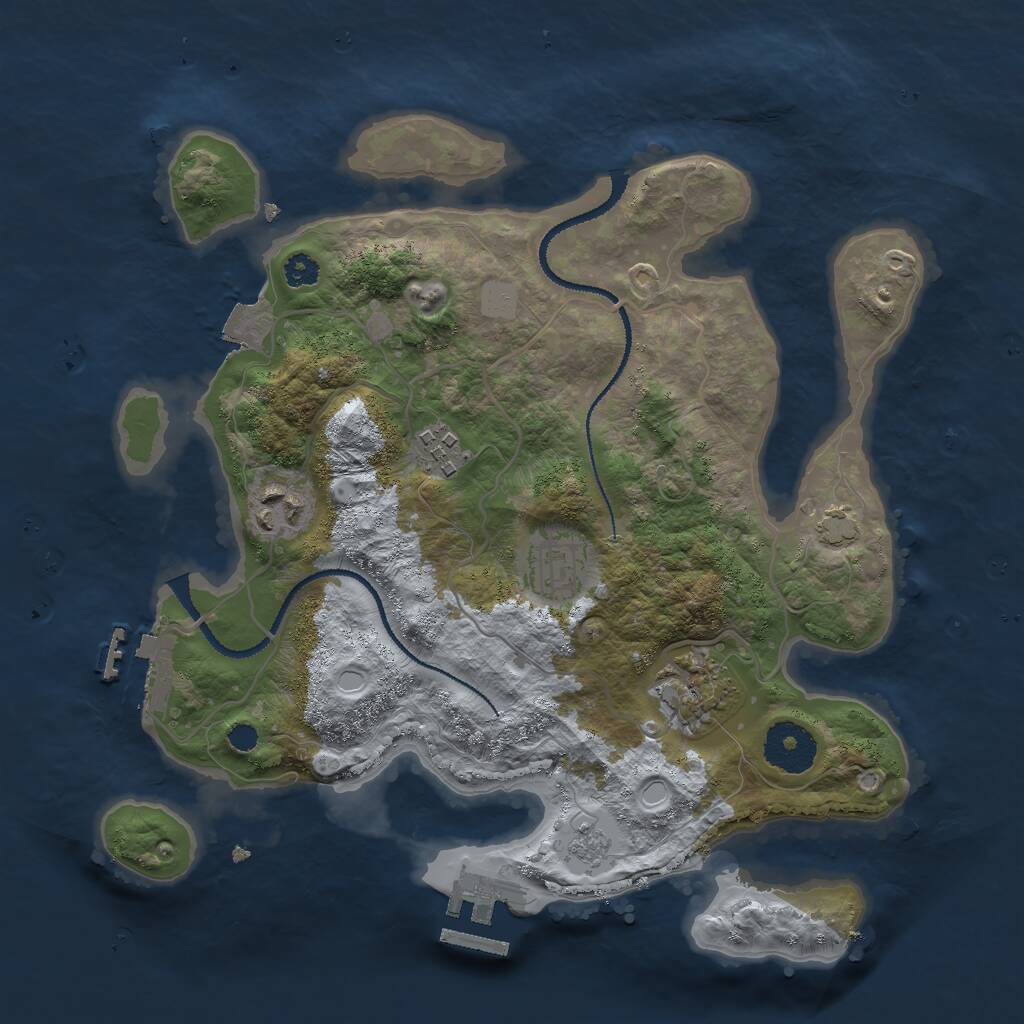 Rust Map: Procedural Map, Size: 3000, Seed: 1594474648, 9 Monuments