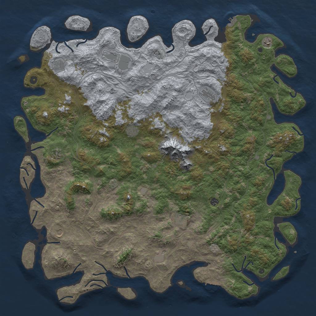 Rust Map: Procedural Map, Size: 6000, Seed: 456789, 20 Monuments