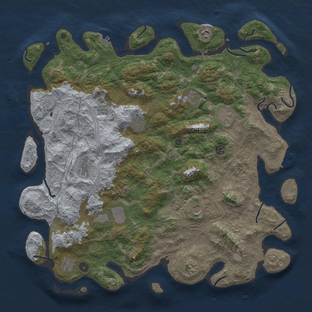 Rust Map: Procedural Map, Size: 4800, Seed: 1624197076, 18 Monuments