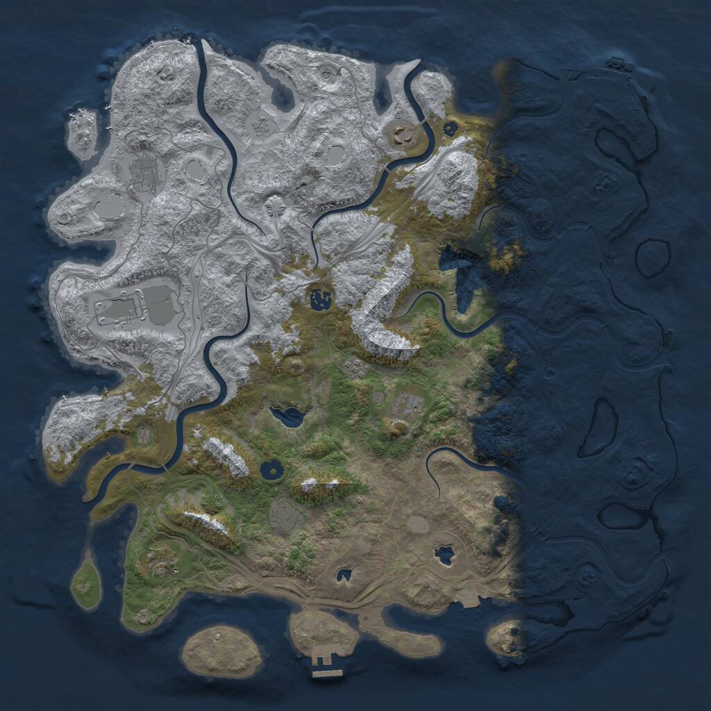 Rust Map: Procedural Map, Size: 4800, Seed: 553685221, 14 Monuments