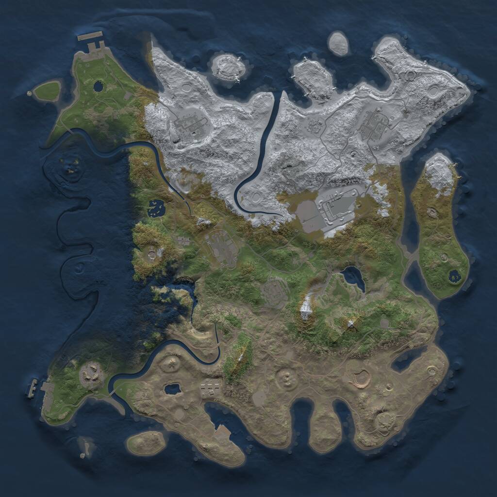 Rust Map: Procedural Map, Size: 4000, Seed: 1961227215, 15 Monuments