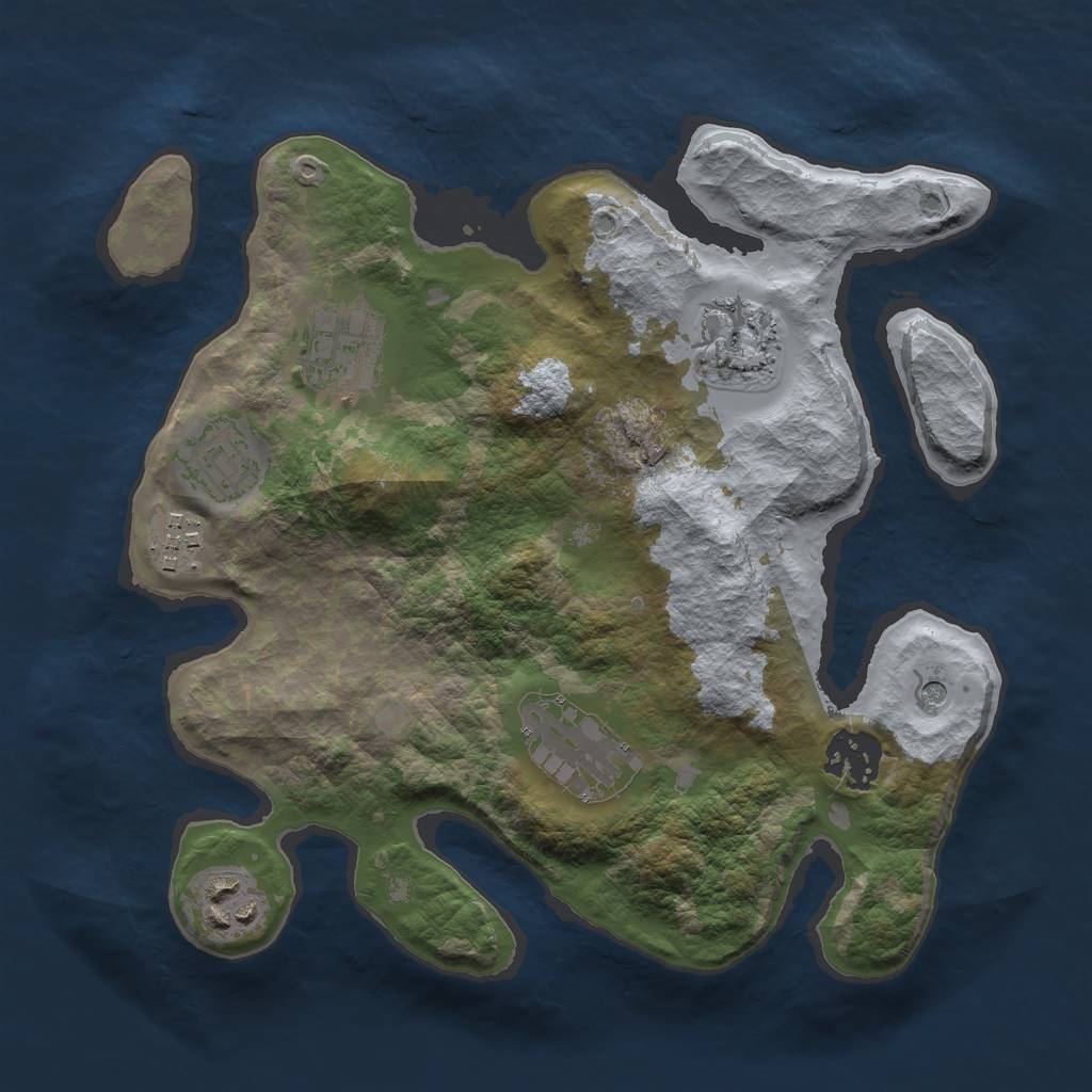 Rust Map: Barren, Size: 2800, Seed: 1356, 10 Monuments