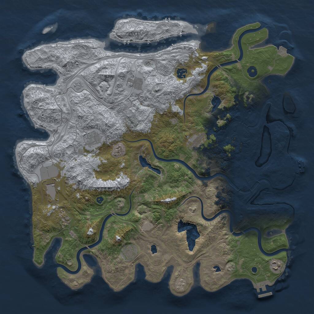 Rust Map: Procedural Map, Size: 4500, Seed: 581834773, 15 Monuments