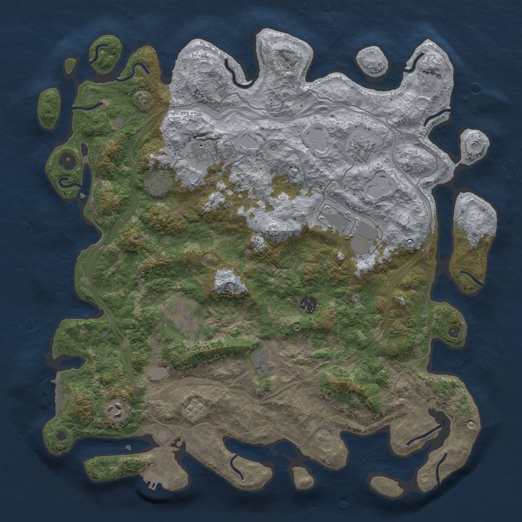 Rust Map: Procedural Map, Size: 4500, Seed: 25845691, 16 Monuments
