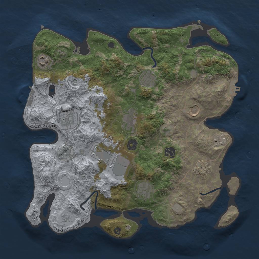 Rust Map: Procedural Map, Size: 3500, Seed: 1116733928, 19 Monuments