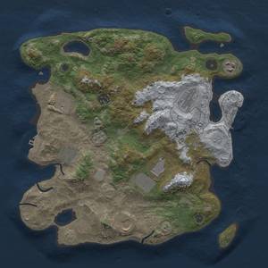 Thumbnail Rust Map: Procedural Map, Size: 3500, Seed: 1570236120, 16 Monuments