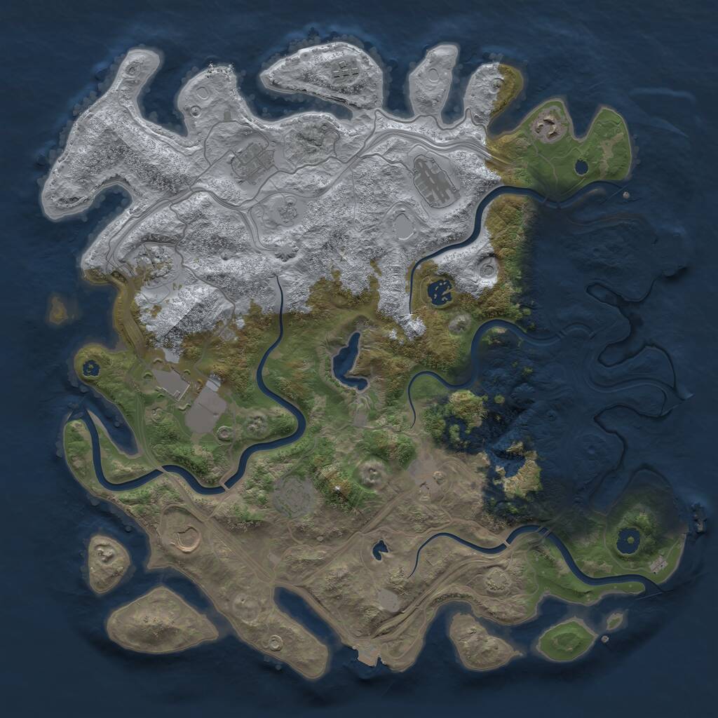 Rust Map: Procedural Map, Size: 4250, Seed: 212751918, 16 Monuments
