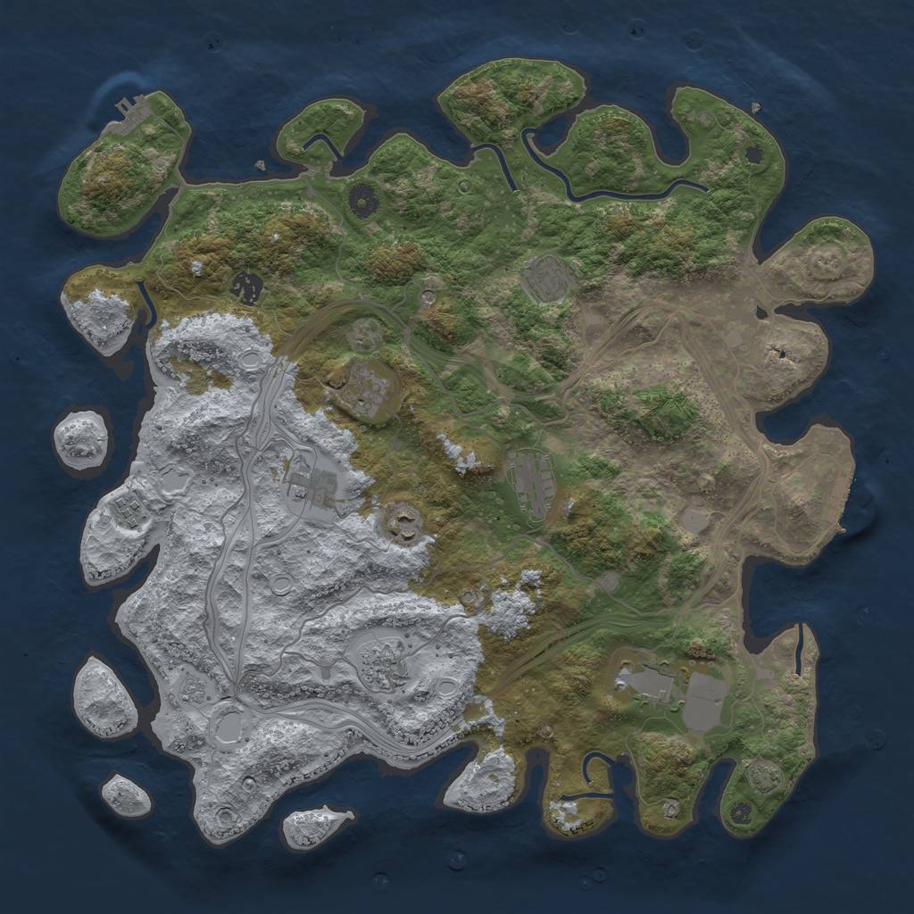 Rust Map: Procedural Map, Size: 4250, Seed: 1016335948, 17 Monuments