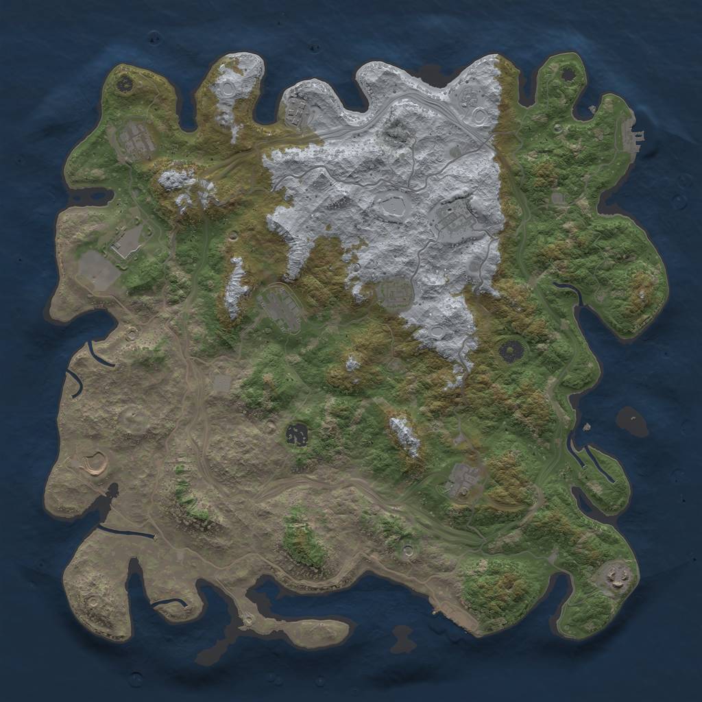 Rust Map: Procedural Map, Size: 4500, Seed: 265648295, 19 Monuments