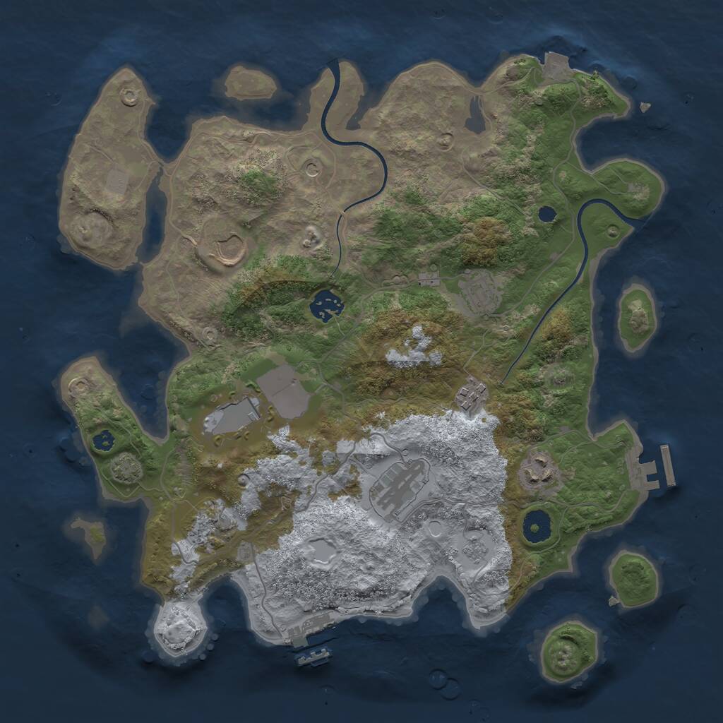 Rust Map: Procedural Map, Size: 3500, Seed: 202210177, 14 Monuments