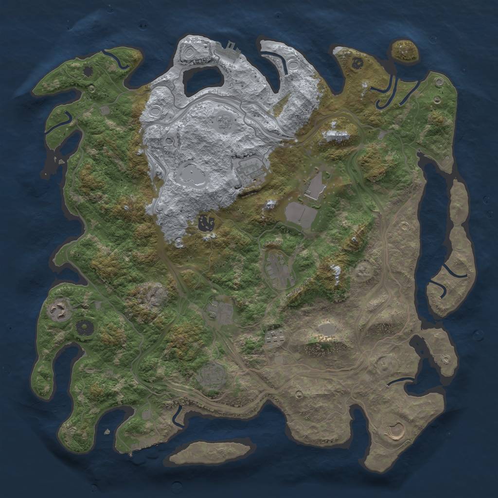 Rust Map: Procedural Map, Size: 4250, Seed: 52341233, 18 Monuments