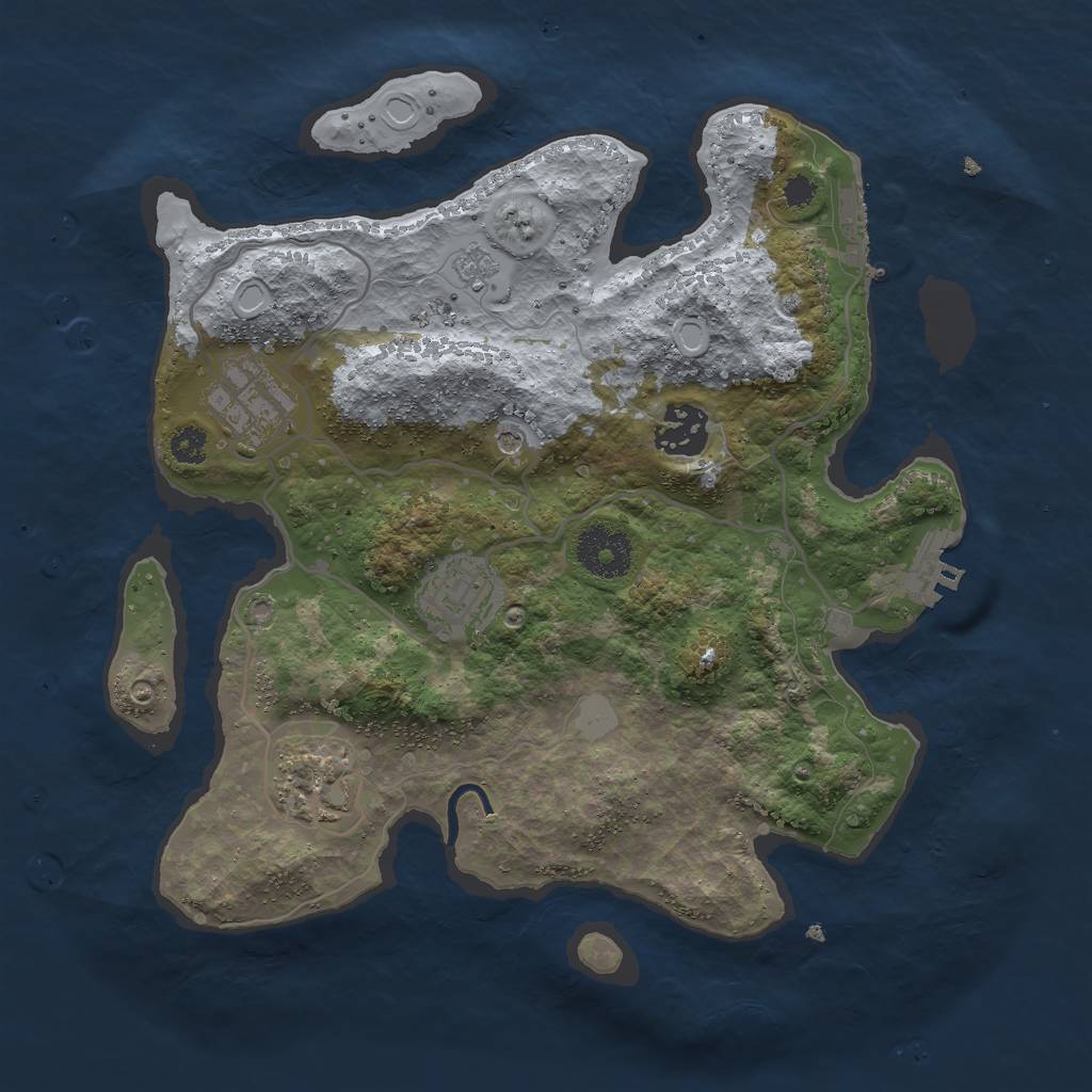 Rust Map: Procedural Map, Size: 3000, Seed: 1719543257, 11 Monuments