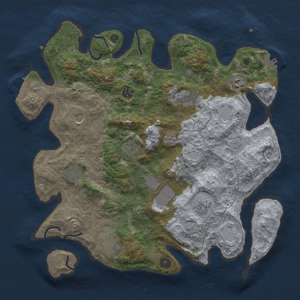 Rust Map: Procedural Map, Size: 4000, Seed: 365150324, 19 Monuments