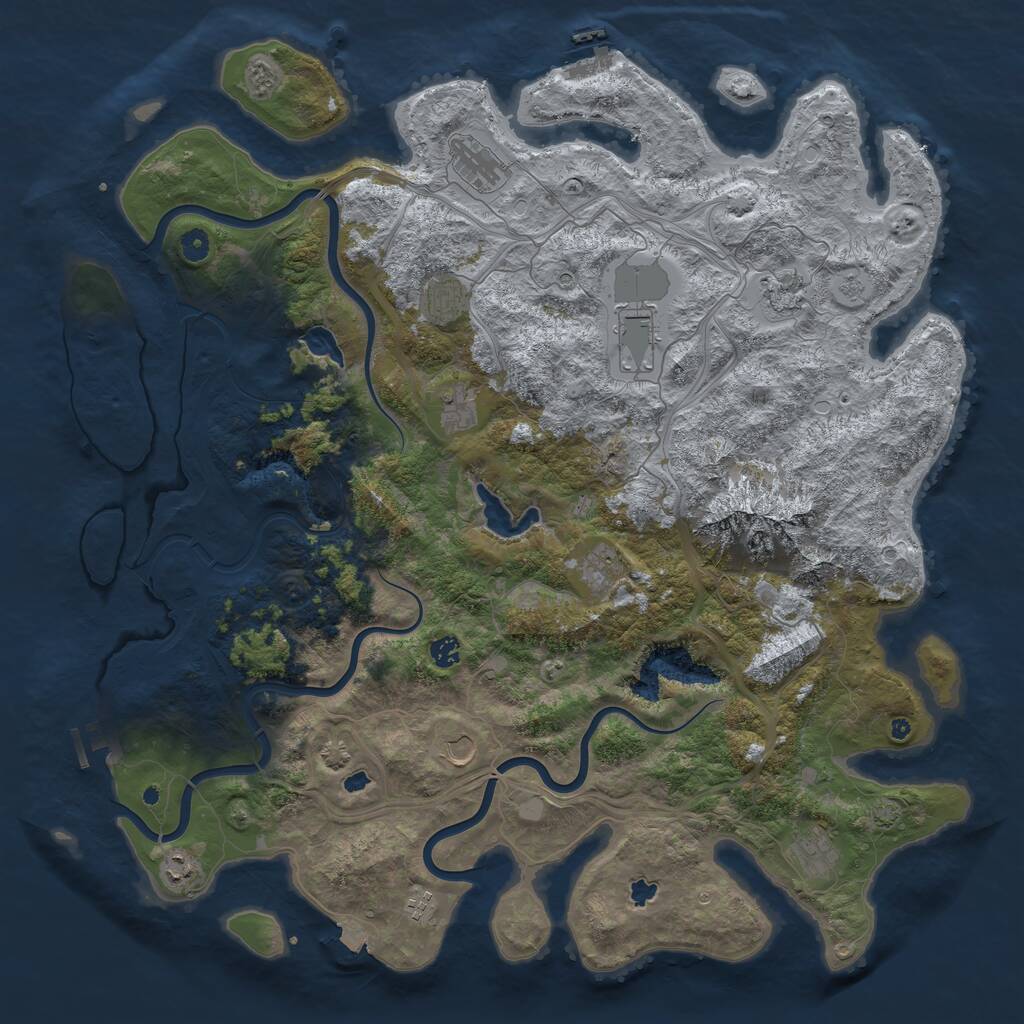 Rust Map: Procedural Map, Size: 5000, Seed: 1783253422, 17 Monuments