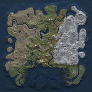 Thumbnail Rust Map: Procedural Map, Size: 4500, Seed: 1793521547, 17 Monuments