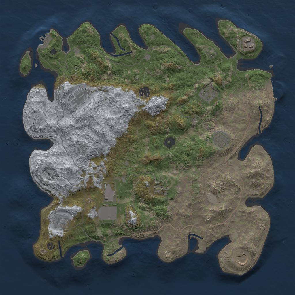 Rust Map: Procedural Map, Size: 4000, Seed: 561923902, 19 Monuments