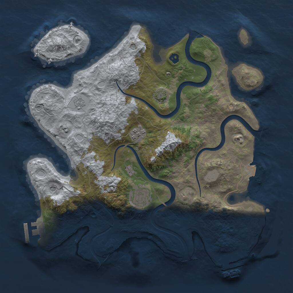 Rust Map: Procedural Map, Size: 3000, Seed: 87692, 8 Monuments