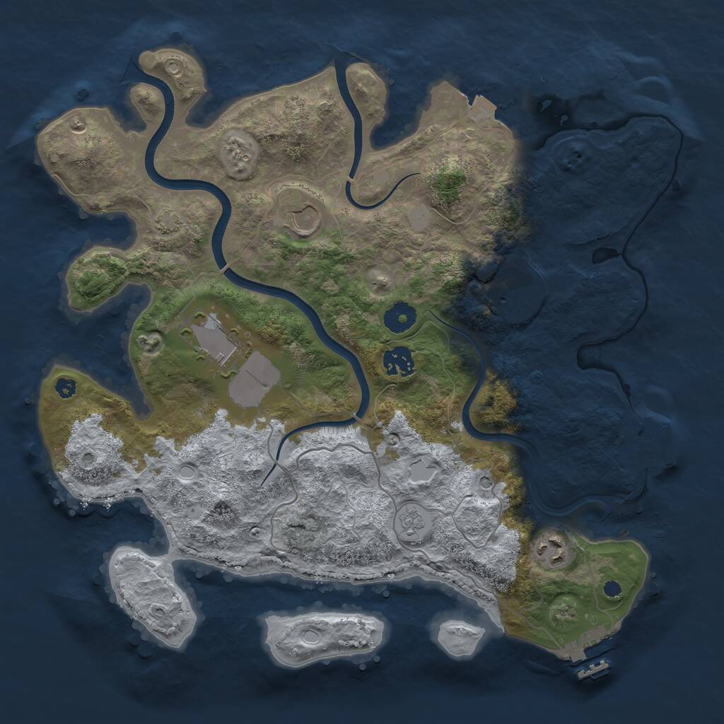 Rust Map: Procedural Map, Size: 3500, Seed: 512083028, 11 Monuments