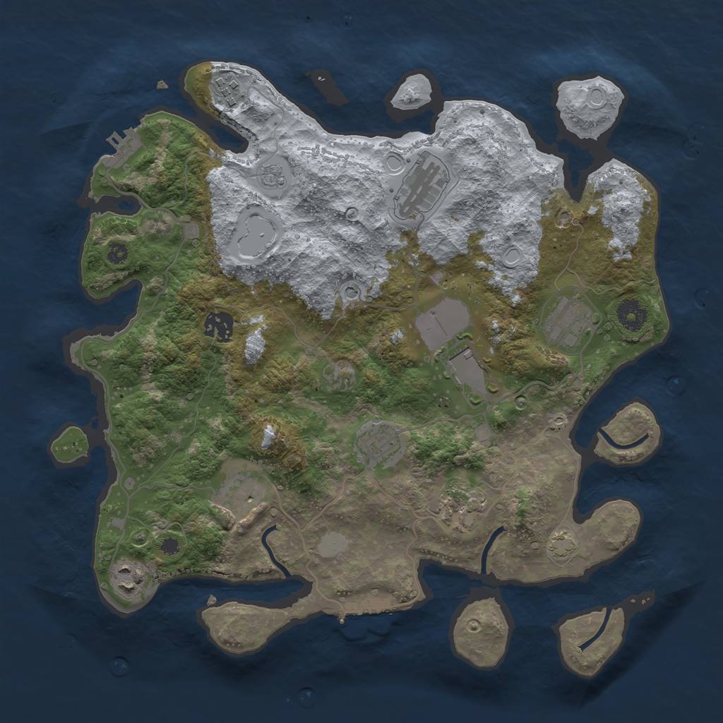 Rust Map: Procedural Map, Size: 3501, Seed: 15102022, 17 Monuments