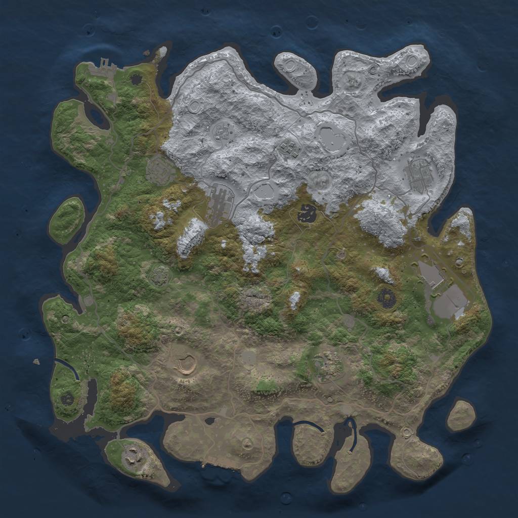 Rust Map: Procedural Map, Size: 4000, Seed: 662719708, 16 Monuments