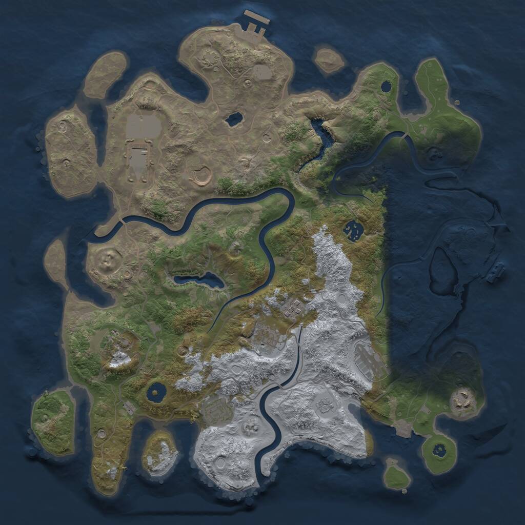 Rust Map: Procedural Map, Size: 4000, Seed: 98657976, 15 Monuments