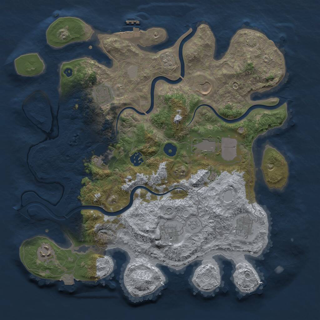 Rust Map: Procedural Map, Size: 3700, Seed: 923948, 14 Monuments