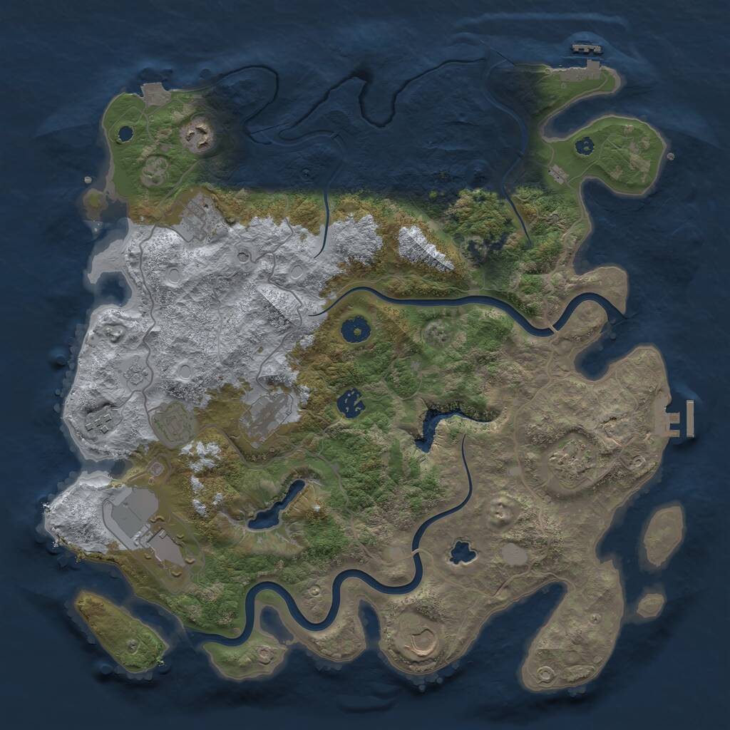 Rust Map: Procedural Map, Size: 4000, Seed: 416502, 15 Monuments