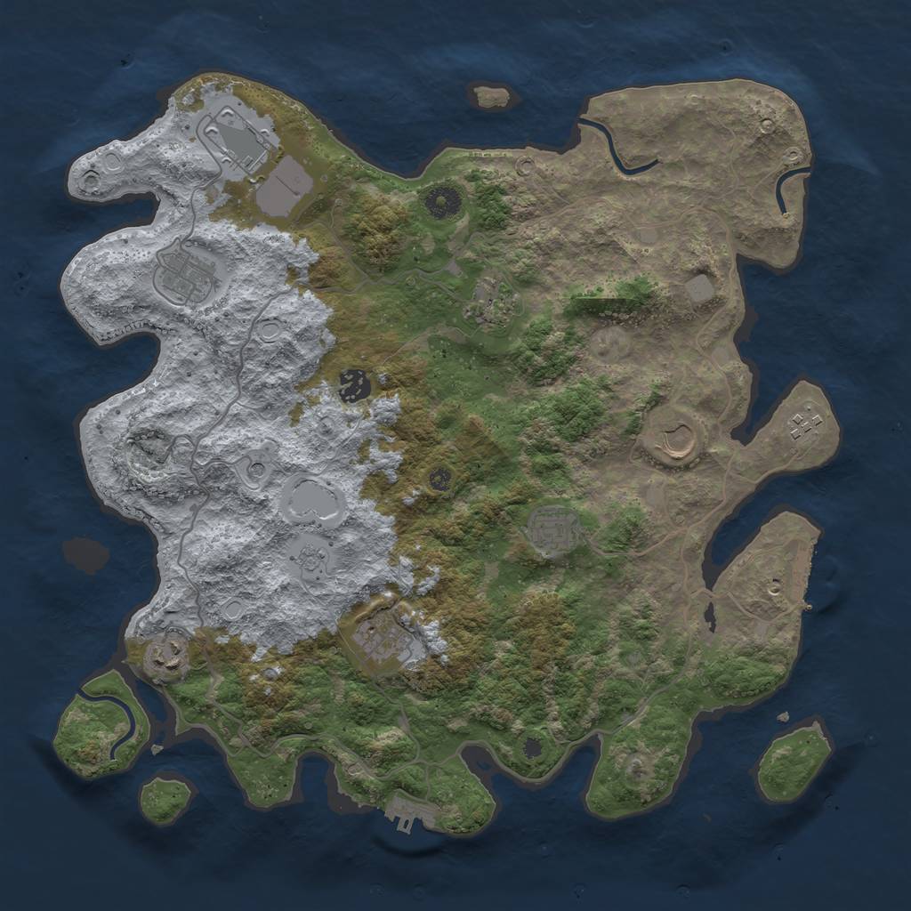 Rust Map: Procedural Map, Size: 4000, Seed: 661541473, 18 Monuments