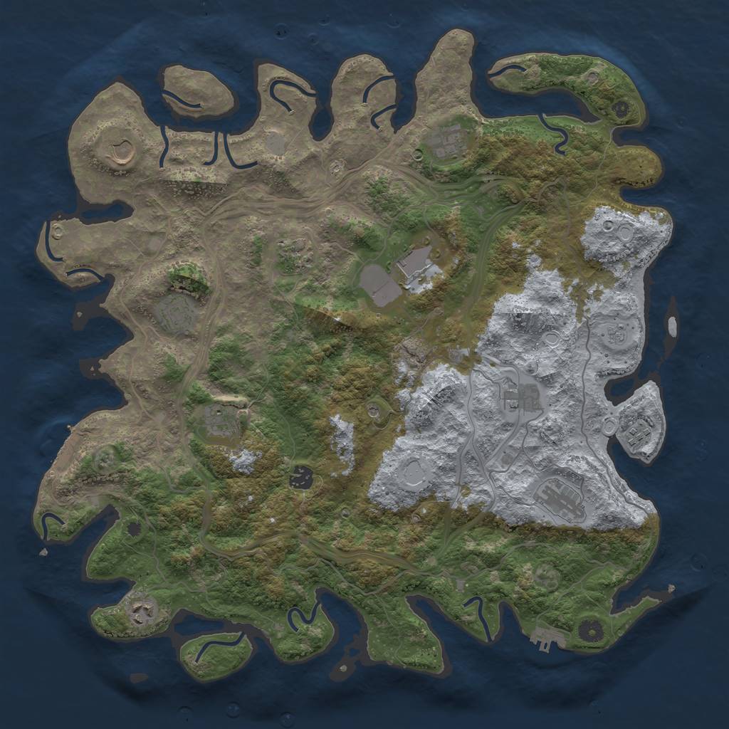 Rust Map: Procedural Map, Size: 4500, Seed: 1526480364, 18 Monuments
