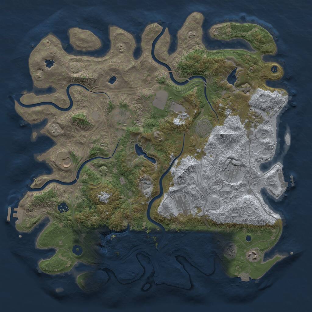 Rust Map: Procedural Map, Size: 4500, Seed: 1526480364, 16 Monuments