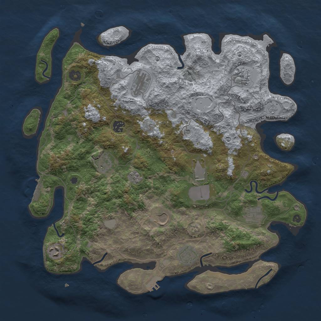 Rust Map: Procedural Map, Size: 4000, Seed: 35006, 19 Monuments