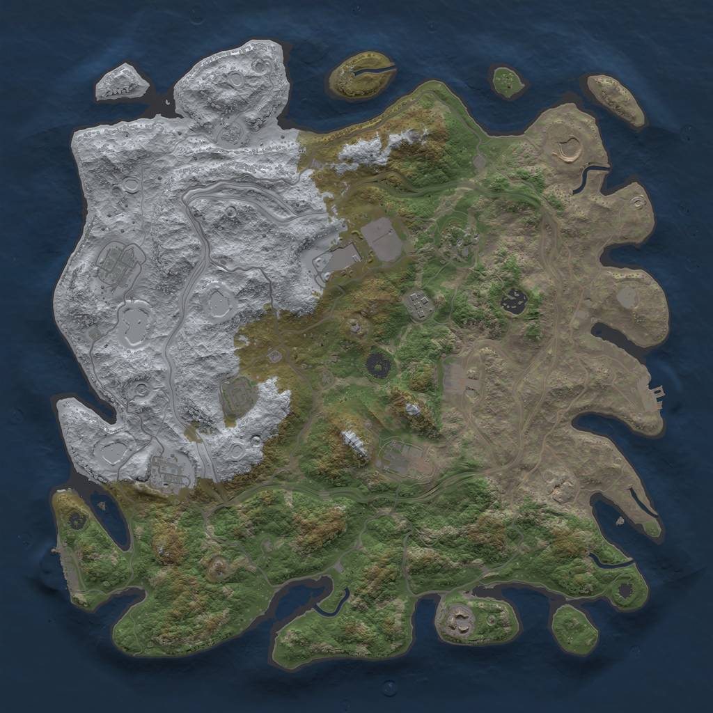 Rust Map: Procedural Map, Size: 4250, Seed: 767992451, 20 Monuments