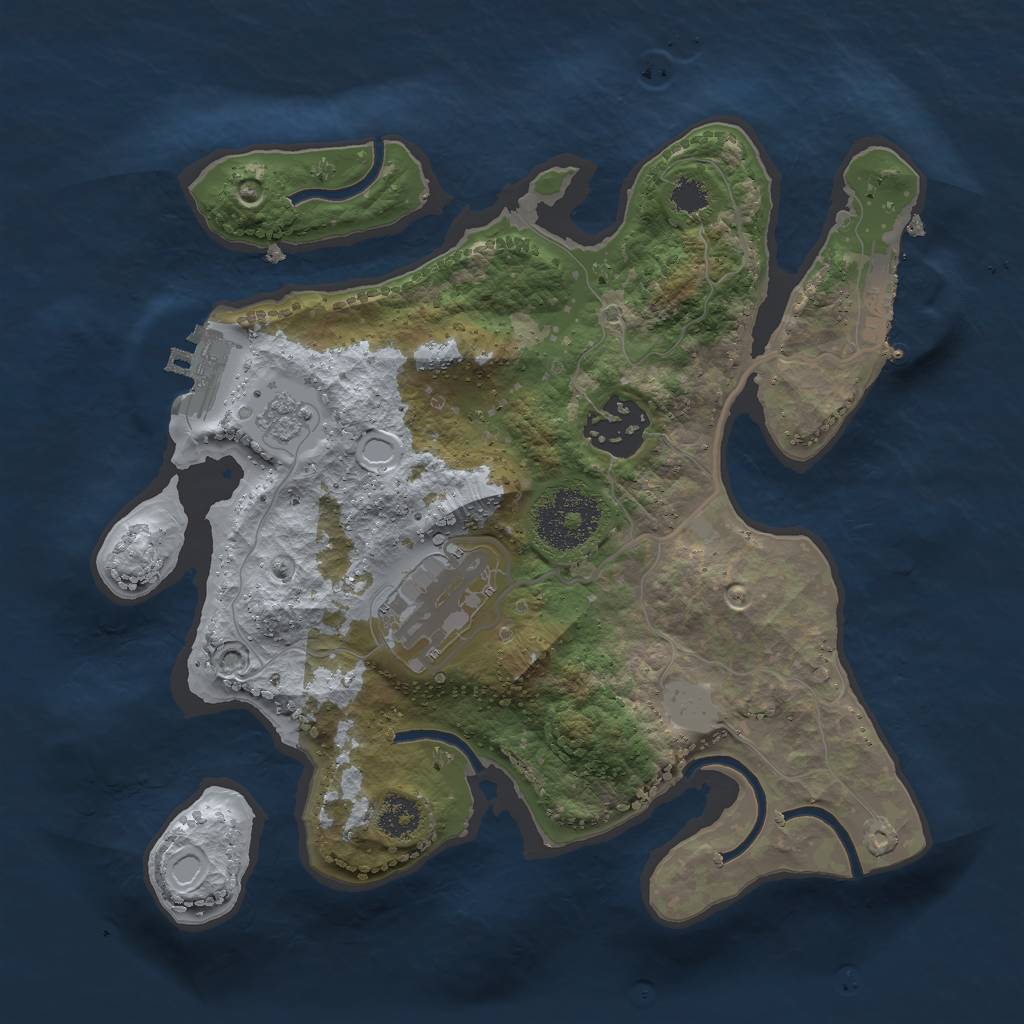 Rust Map: Procedural Map, Size: 2500, Seed: 641842186, 10 Monuments