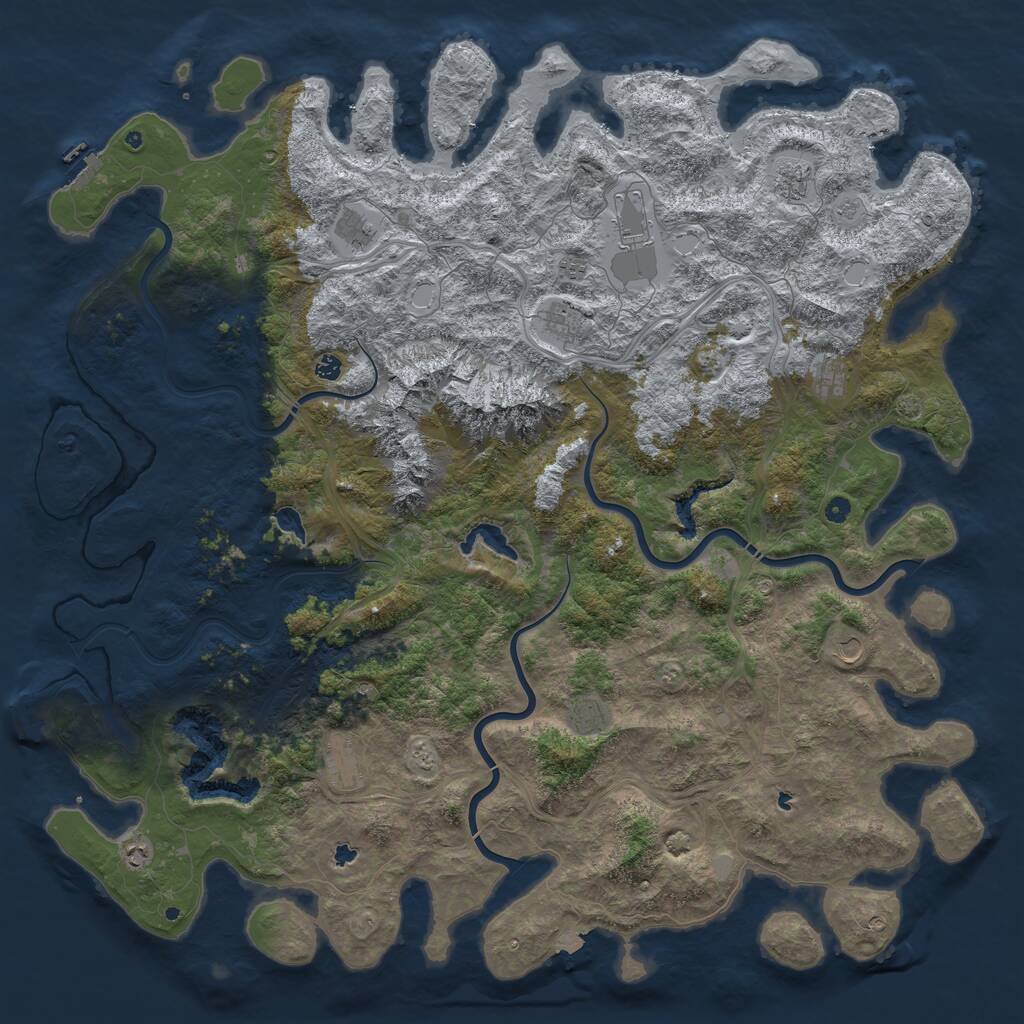 Rust Map: Procedural Map, Size: 6000, Seed: 788497098, 17 Monuments