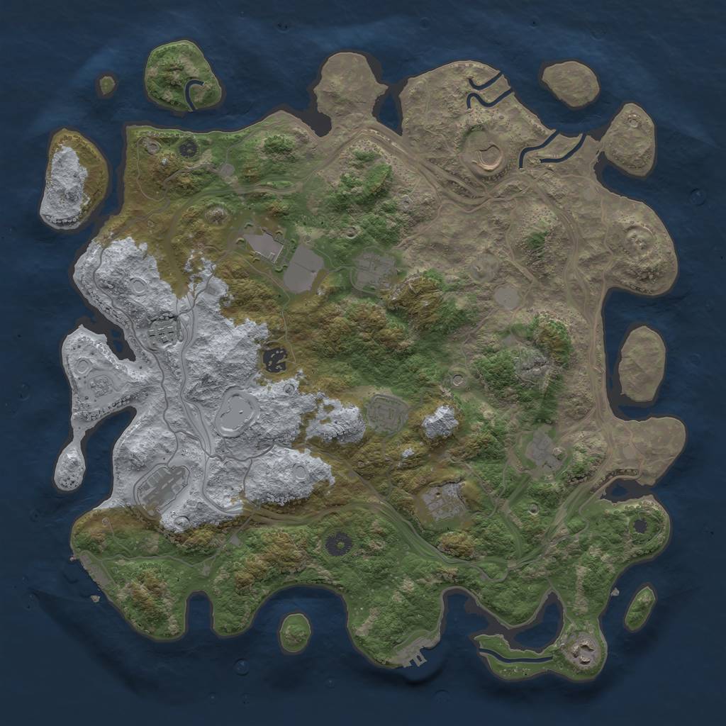 Rust Map: Procedural Map, Size: 4250, Seed: 348046, 19 Monuments