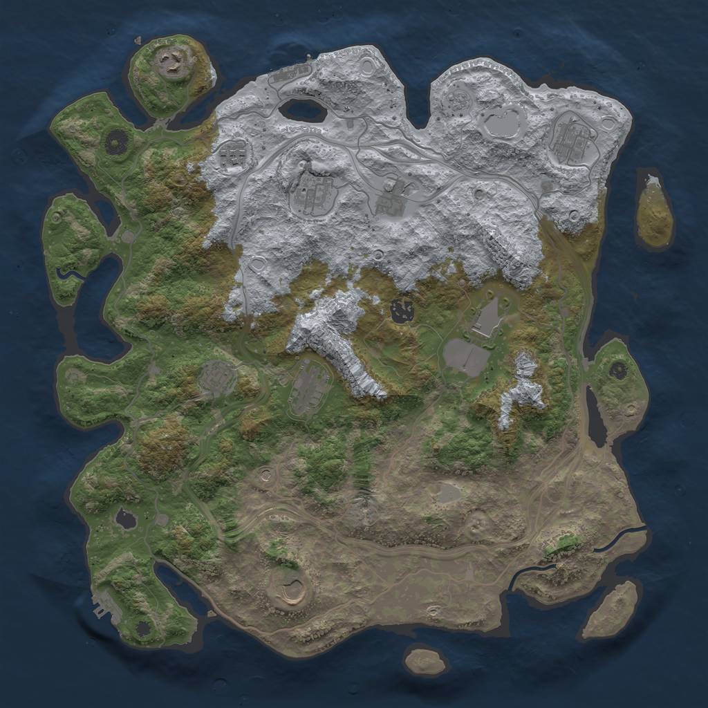 Rust Map: Procedural Map, Size: 4250, Seed: 1379569395, 19 Monuments