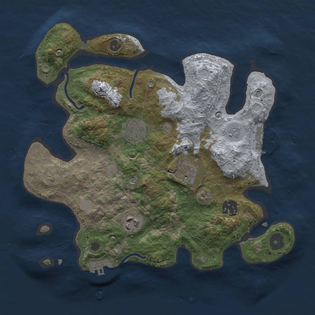 Rust Map: Procedural Map, Size: 3000, Seed: 62242, 11 Monuments