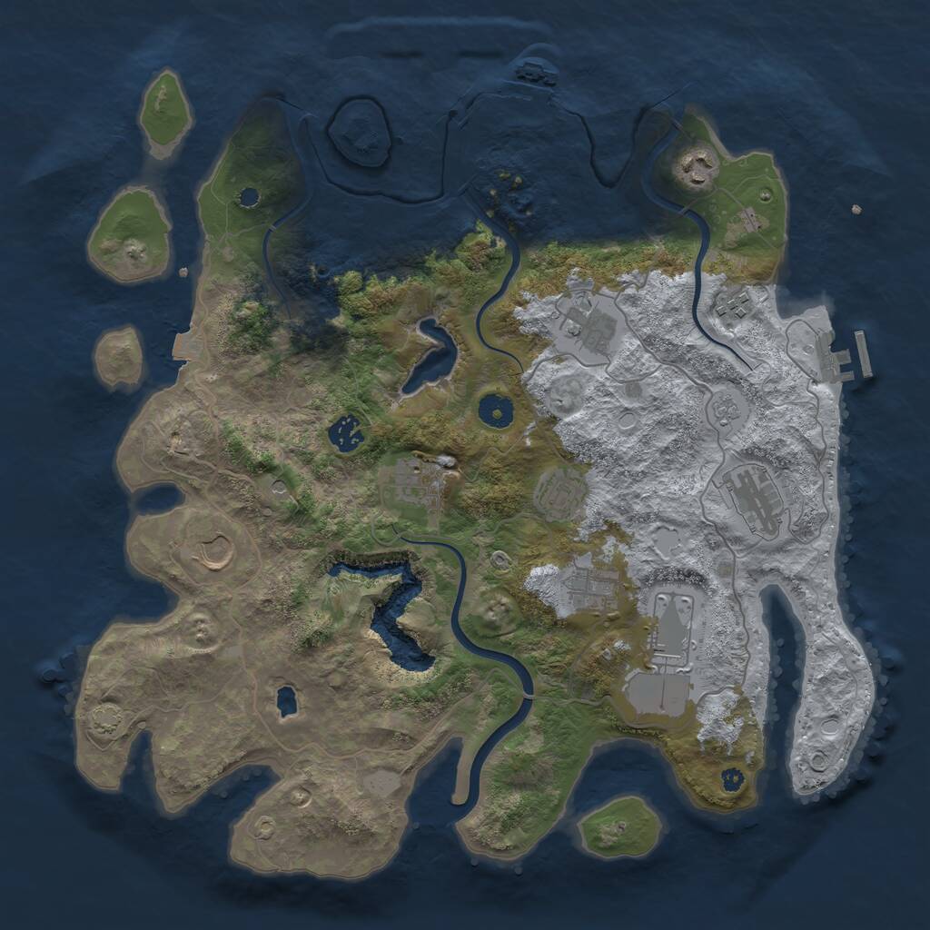 Rust Map: Procedural Map, Size: 4000, Seed: 199581563, 16 Monuments