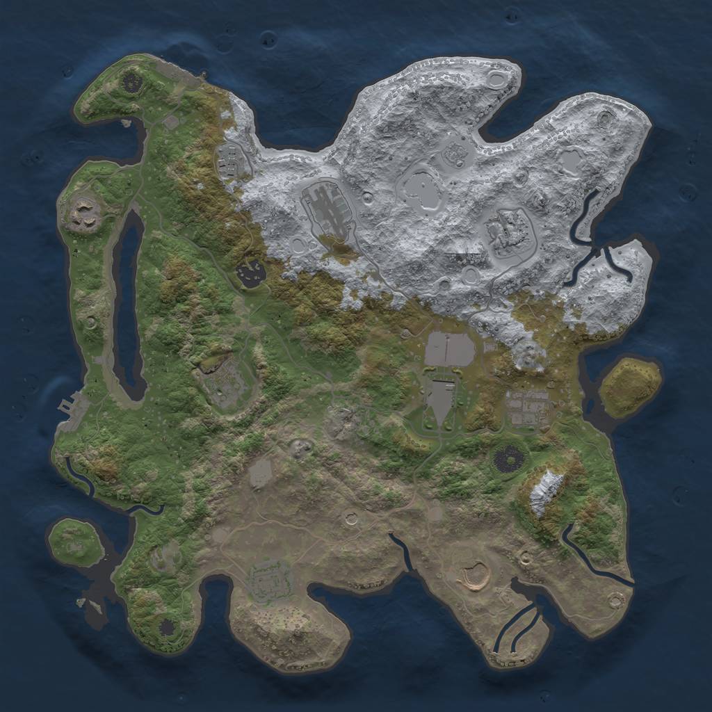 Rust Map: Procedural Map, Size: 3744, Seed: 6268392, 19 Monuments