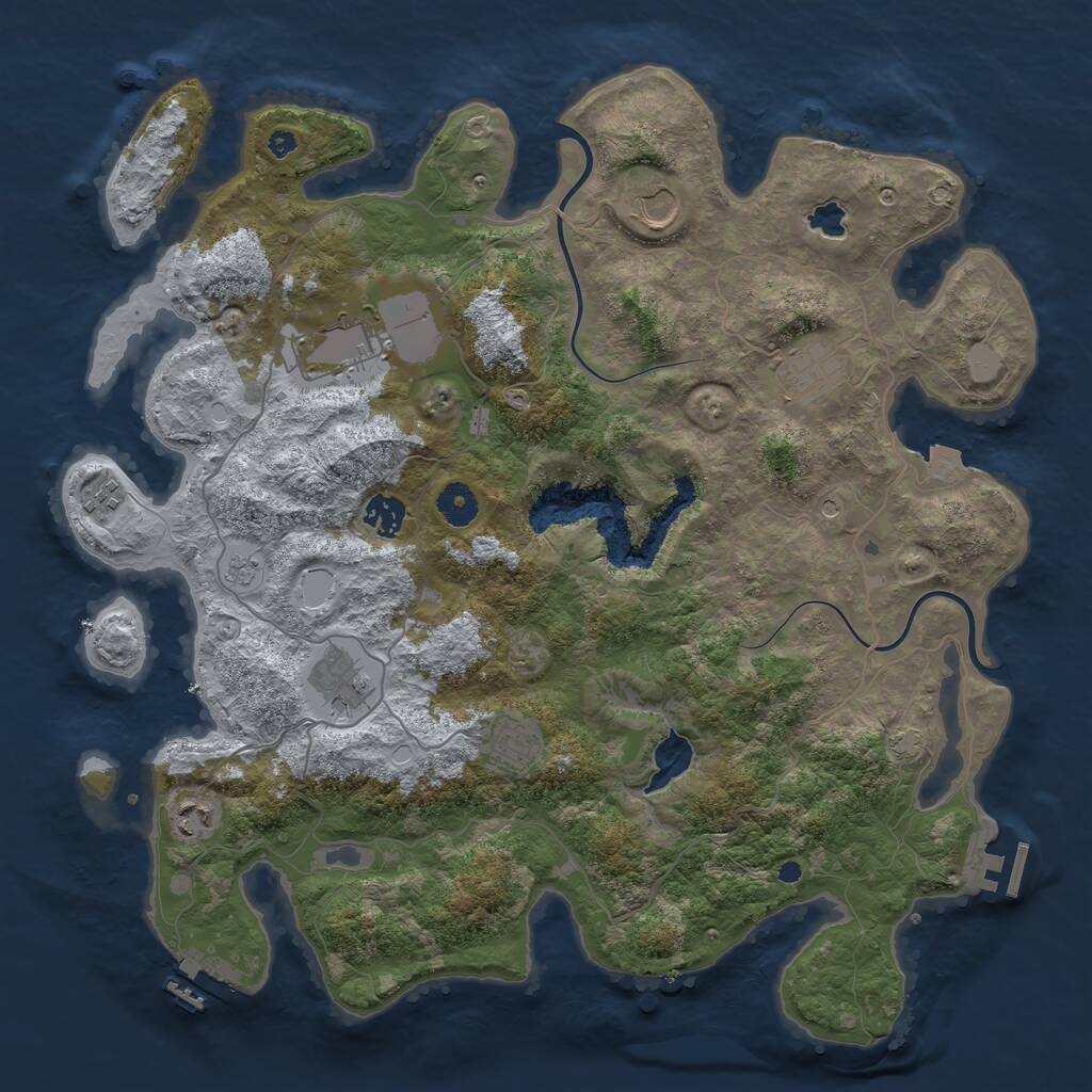 Rust Map: Procedural Map, Size: 4000, Seed: 70853218, 14 Monuments