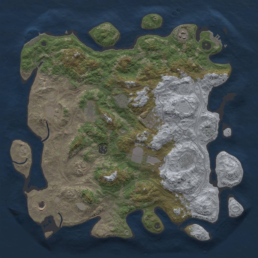 Rust Map: Procedural Map, Size: 4250, Seed: 122158477, 20 Monuments