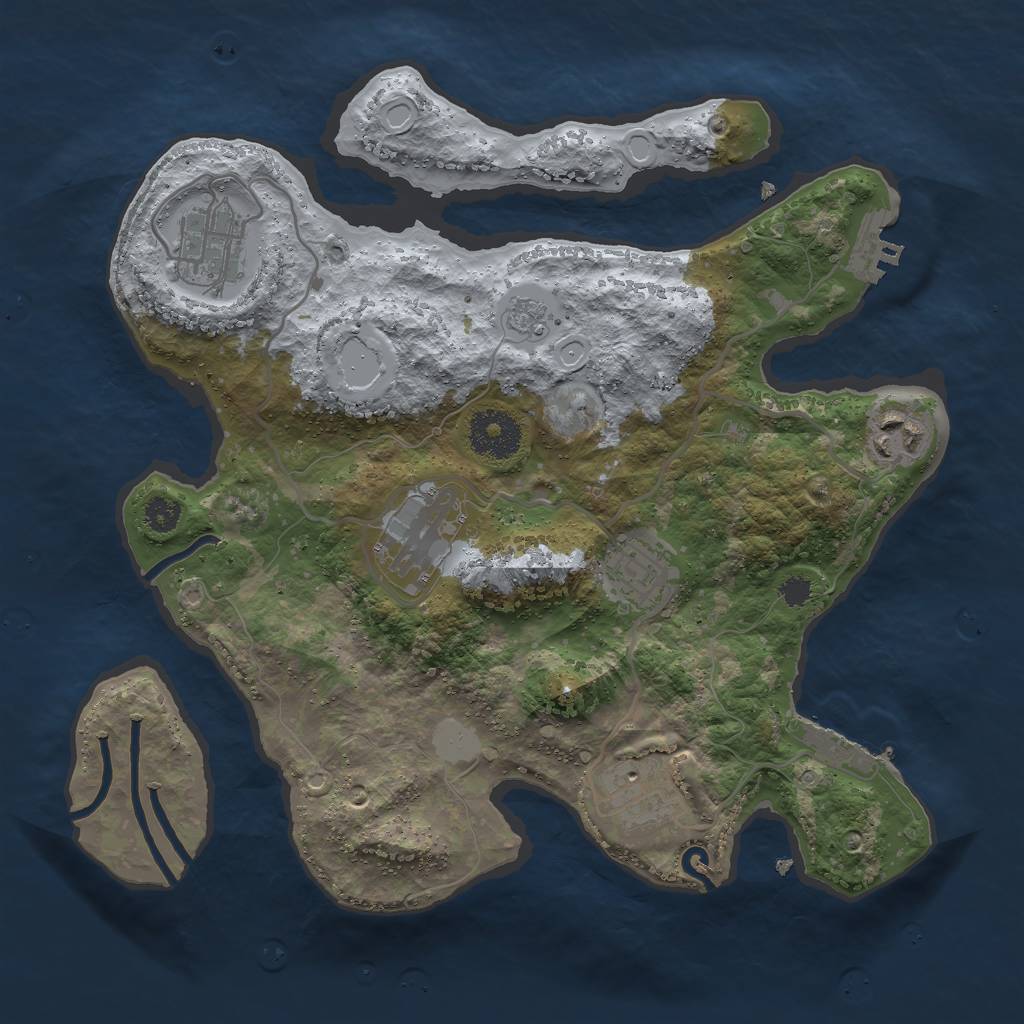 Rust Map: Procedural Map, Size: 3000, Seed: 93007182, 13 Monuments