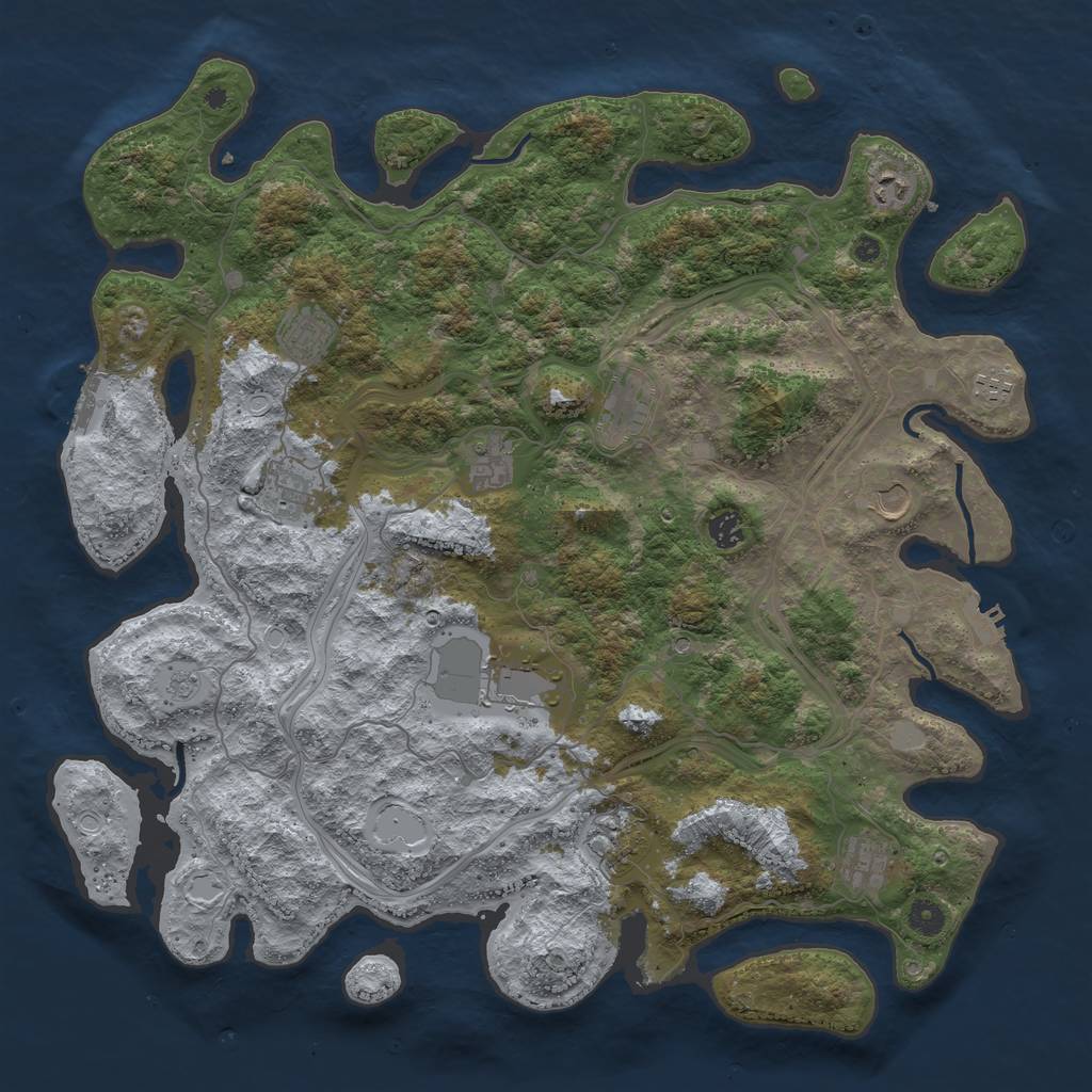 Rust Map: Procedural Map, Size: 4500, Seed: 1700, 20 Monuments